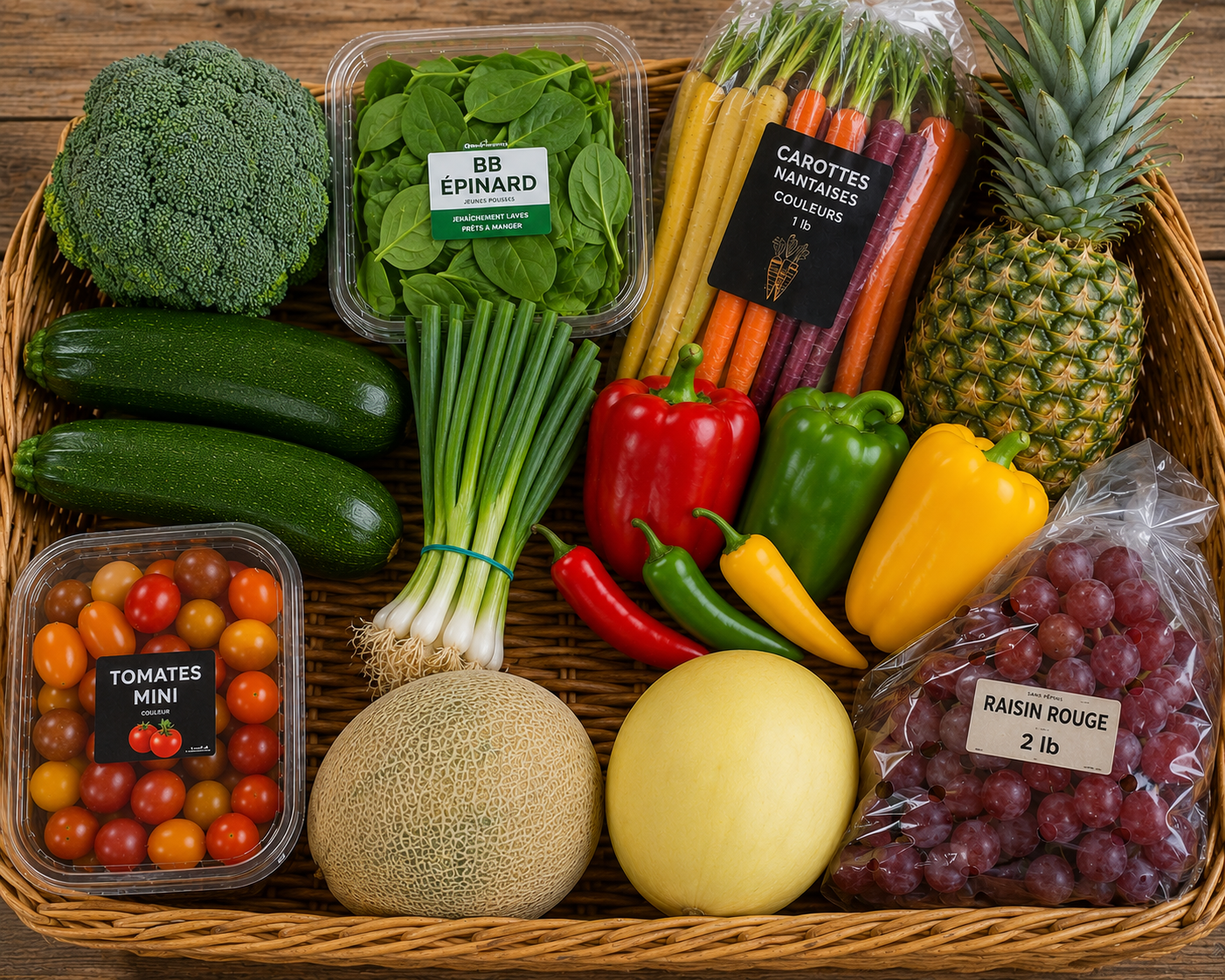 Petit panier fruits et légumes